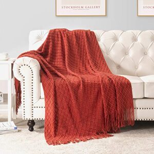 Angelhood Christmas Plaid Throw Blanket,Soft Chenille Decorative Blanket with Tassel for Couch, Sofa, Bed and Home Decor