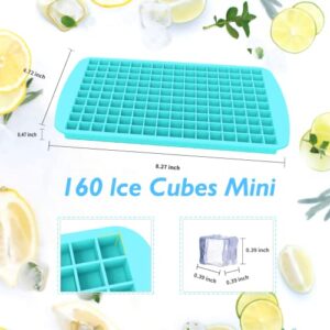 Upgrade Mini Ice Cube Trays 3 Pack, TINANA 480 Small Ice Cube Trays, Easy-Release Ice tray for Freezer, Crushed Ice for Chilling Whiskey, Cocktails & Juices Drinks