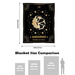 Henazin Aquarius Gifts, Aquarius Gifts for Women, Aquarius, Aquarius Decor, Aquarius Zodiac Gifts, Aquarius Astronomy Gift, Aquarius Birthday Gifts for Women Men, Aquarius Gift Throw Blanket 50"X60"