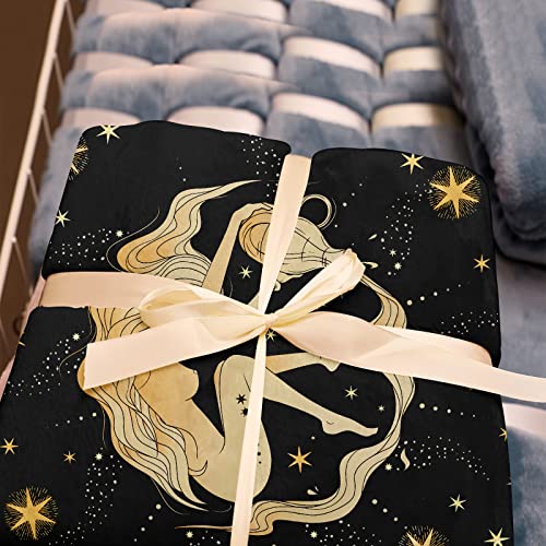 Henazin Aquarius Gifts, Aquarius Gifts for Women, Aquarius, Aquarius Decor, Aquarius Zodiac Gifts, Aquarius Astronomy Gift, Aquarius Birthday Gifts for Women Men, Aquarius Gift Throw Blanket 50"X60"