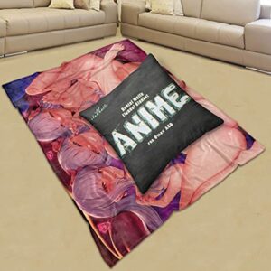 fleece throw blanket for couch- lightweight plush fuzzy cozy soft ecchi otaku hentai waifu uncensored anime blankets and throws for sofa 40x50 inches