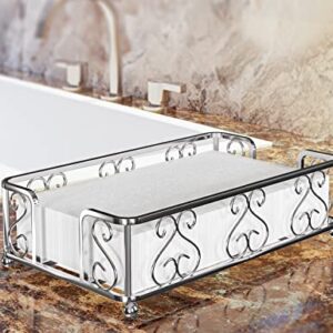 LEVIMETREE Guest Towel Silver Napkin Holder Guest Towel Holder for Bathroom Modern Serviette Holder Tissue Dispenser Perfect for Outdoor Events -Dining Table Napkin Holder, Home Décor Bathroom Trays