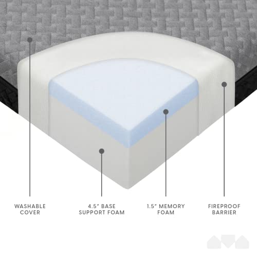 Milliard Dual Sided Premium Tri Folding Mattress, Memory Foam Foldable Mattress with Waterproof Washable Cover, Full (73"x 52"x 6") + Bonus Eye Mask Included