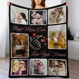 custom blankets with photos & text personalized blankets for adults customized throw blanket for men women birthday memorial day housewarming gifts