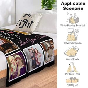 Custom Blankets with Photos & Text Personalized Blankets for Adults Customized Throw Blanket for Men Women Birthday Memorial Day Housewarming Gifts