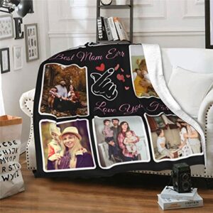 Custom Blankets with Photos & Text Personalized Blankets for Adults Customized Throw Blanket for Men Women Birthday Memorial Day Housewarming Gifts