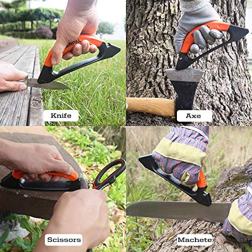 SHARPAL 112N 3-In-1 Knife Garden Tool Sharpener for Axe Hatchet Machete Scissor Repair and Restore Blades