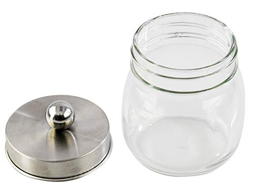 Home-X Mason Jar for Bathroom Organization, Apothecary Jars with Lids (Silver) 8 oz capacity