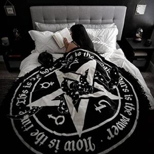 Killstar Witchy Wiccan Occult Bed Throw Goth Round Pentagram Blanket