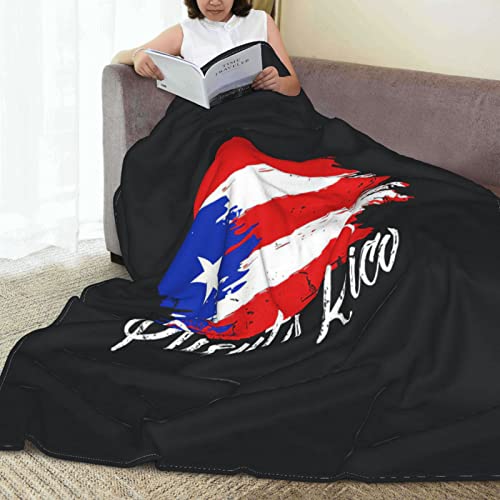 Puerto Rico Puerto Rican Boricua Pr Flag Portorican Full Fleece Throw Cloak Wearable Blanket Flannel Fluffy Comforter Quilt Nursery Bedroom Bedding King Size Plush Soft Cozy Air Conditioner Blanket