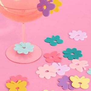 xo, Fetti Butterfly + Flower Drink Markers Set - 16 ct | Pastel Bday Decorations, Bachelorette Party, Bridal + Baby Shower, Groovy, 70s