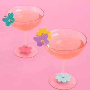 xo, Fetti Butterfly + Flower Drink Markers Set - 16 ct | Pastel Bday Decorations, Bachelorette Party, Bridal + Baby Shower, Groovy, 70s