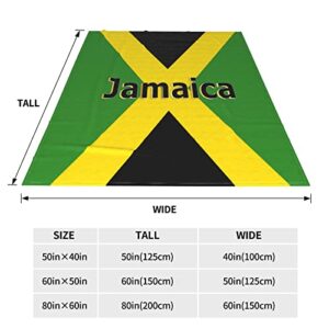 Retro Jamaican Kingdom Flag Throw Blanket Fleece Blanket Soft Cozy Warm Jamaica Flannel Blanket for Living Room Couch Bed Office 80"x 60"