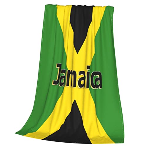 Retro Jamaican Kingdom Flag Throw Blanket Fleece Blanket Soft Cozy Warm Jamaica Flannel Blanket for Living Room Couch Bed Office 80"x 60"