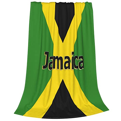 Retro Jamaican Kingdom Flag Throw Blanket Fleece Blanket Soft Cozy Warm Jamaica Flannel Blanket for Living Room Couch Bed Office 80"x 60"