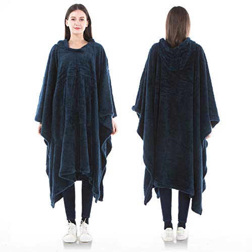 Oversized Wearable Blanket, Thick Flannel Blanket with Sleeves and Giant Pocket, Bedsure Hoodie, Sweatshirt Throw, Cozy Extra Soft, One Size Fits All Adults