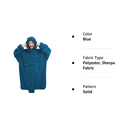 Oversized Wearable Blanket Hoodie for Women Men Comfy Sweatshirt with Giant Pocket Hooded Blanket for Adult As a Gift One Size Fits All