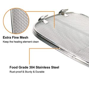 BYKITCHEN Stainless Steel Splatter Shield for Ninja Foodi AG301, Air Fryer Accessories for Ninja Foodi 5-in-1 Indoor Grill, Replacement Parts for Ninja Foodi AG300, AG300C,AG301C, AG302, AG400