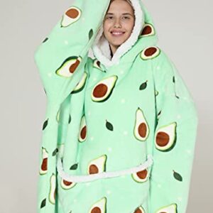 Dressylady Wearable Blanket Hoodie Pullovers Hoodie Blanket Oversized with Pocket Avocado green Unisex Adult