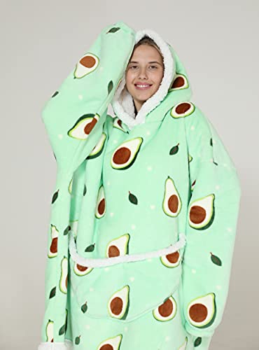 Dressylady Wearable Blanket Hoodie Pullovers Hoodie Blanket Oversized with Pocket Avocado green Unisex Adult