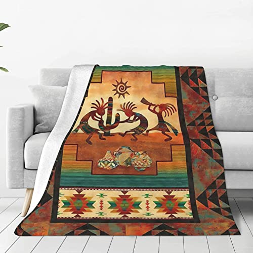 Arizona Kokopelli Retro Flute Art Full Fleece Throw Cloak Wearable Blanket Flannel Fluffy Comforter Quilt Nursery Bedroom Bedding King Size Plush Soft Cozy Air Conditioner Blanket