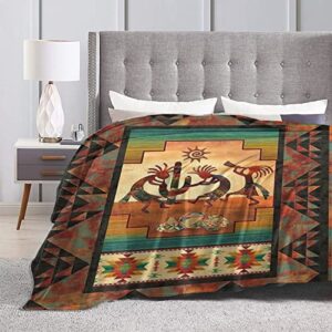 Arizona Kokopelli Retro Flute Art Full Fleece Throw Cloak Wearable Blanket Flannel Fluffy Comforter Quilt Nursery Bedroom Bedding King Size Plush Soft Cozy Air Conditioner Blanket