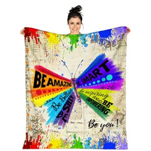 inspirational throw blanket for women healing blanket for mom wife girlfriend inspiring butterflies gets well soon gifts blanket care hope thoughts hug blankets positive energy sympathy compassion