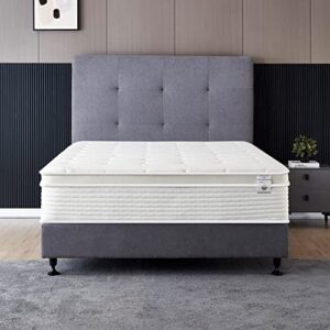 queen mattress - 12 inch cool memory foam & spring hybrid mattress with breathable cover - comfort plush euro pillow top - rolled in a box - firm - oliver & smith