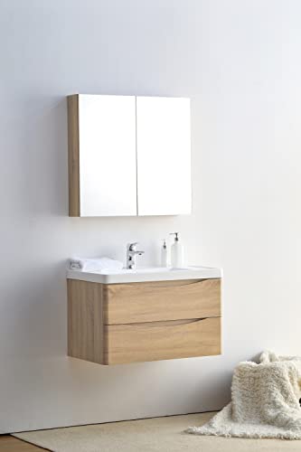 Koozzo 30" Bathroom LED Medicine Cabinet with Mirror, Wall Mount Mirror Cabinet with LED Light, VC1006