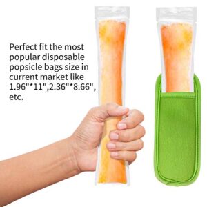 REIFUT 27 Pieces in 9 Colors Reusable Popsicle Holders Popsicle Bags Freezer Ice Pop Sleeves Anti freezing Ice Pop Holders