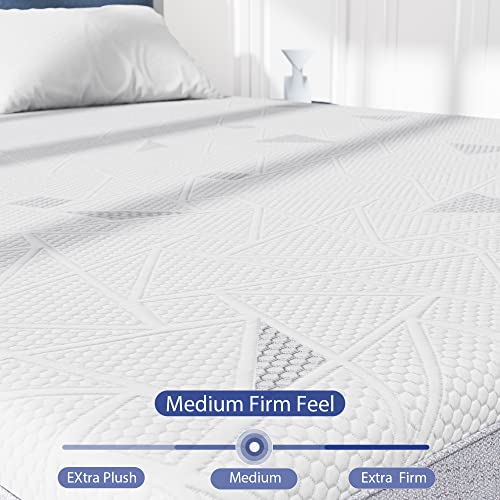 Kescas 12.5 Inch Spring Hybrid Full Mattress -Bamboo Charcoal Cooling Gel Memory Foam, Moisture Wicking Cover, Edge Support - Pocket Innersprings for Motion Isolation - Made in North America