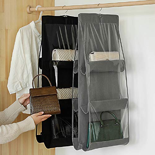 NARFIRE Wardrobe Handbag Storage Bag Double-Sided Six-Layer Hanging Bag Non-Woven Hanging Storage Bag