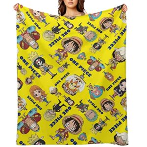 anime pirate flannel throw blanket soft resistant for living room/bedroom/sofa/chair 50"x60"