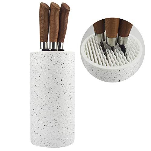 Universal Freedom Knife Storage Stand, Knife Block Holder without Knives, Resin Round Knife Holder, Space Saver Knife Organizer Slot to Protect Blades Detachable for Easy Cleaning