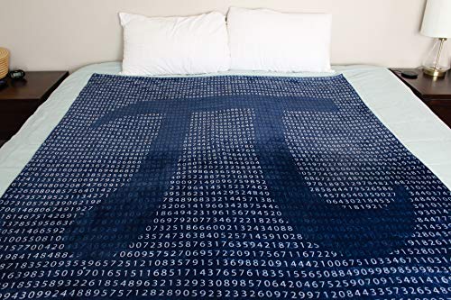 Pi Day Blanket | 4000+ Digits Pi Blanket | Pi Day Gift | Math Gift | Math Throw Blanket (Navy)