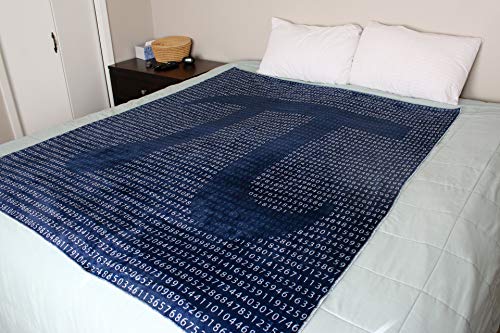 Pi Day Blanket | 4000+ Digits Pi Blanket | Pi Day Gift | Math Gift | Math Throw Blanket (Navy)