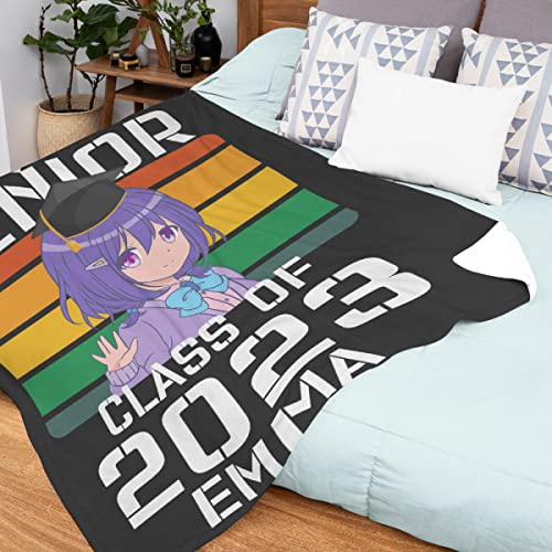 Larerh Personalized Graduation Blanket Gifts 2023, Senior Class of 2023 Anime Custom 60"x80" Throw Graduation Gift for Him & Her, Back to School for Women/Men, Friends, Daughter, Son