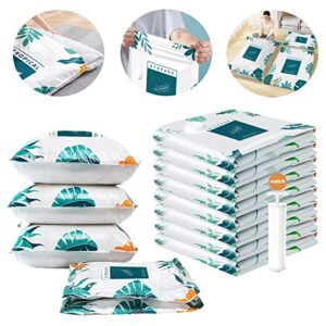 vacuum storage bags home clothes blanket comforter space saver vacuum organization and storage bag, 6 pack(2*lms) with hand pump