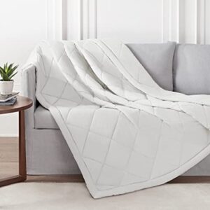 Serta Supersoft Cooling Lightweight Throw Blanket for Bedding and Couch for All Season, King, Snow White