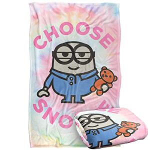 minions choose snooze tie dye silky touch super soft throw blanket 36" x 58"