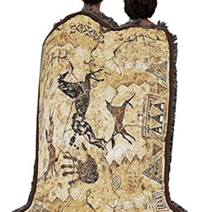 Pure Country Weavers Tlalocs Tribe Blanket by Cecilia Henle - Southwest Cave Rock Art - Gift Tapestry Throw Woven from Cotton - Made in The USA (72x54)