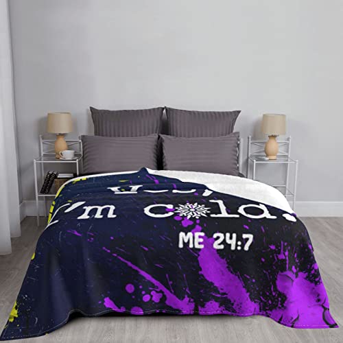 Yes I'm Cold Me 24:7 Blanket Gifts Funny Throw Blanket Flannel Blanket Ultra-Soft Blanket Fuzzy Blanket Plush Blanket Soft Cozy Lightweight Blanket for Sofa Bed 60"x50"