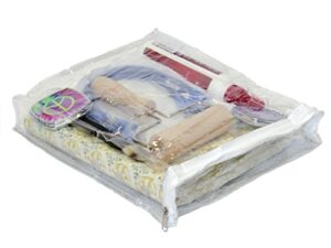 oreh homewares heavy duty vinyl zippered see-through storage bags (clear) for jewelry, shirts, cosmetics, arts & crafts supplies and much more! (9" x 11" x 2") 0.9 gallon 8-pack
