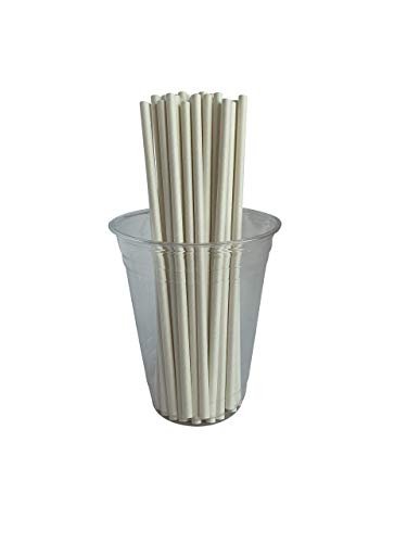 Kingseal WHITE Paper Disposable Drinking Straws, Unwrapped, Jumbo Size, 7.75" Length, Biodegradable, Earth Friendly, Bulk Pack - 1 Box of 600 Straws (600 Count)