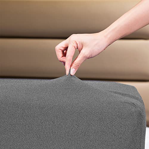 COSMOPLUS Queen Fitted Sheet Only（No Flat Sheet or Pillow Shams）,4 Way Stretch Micro-Knit,Snug Fit,Wrinkle Free,for Standard Mattress and Air Bed Mattress from 8” Up to 14”,Light Hemp Gray