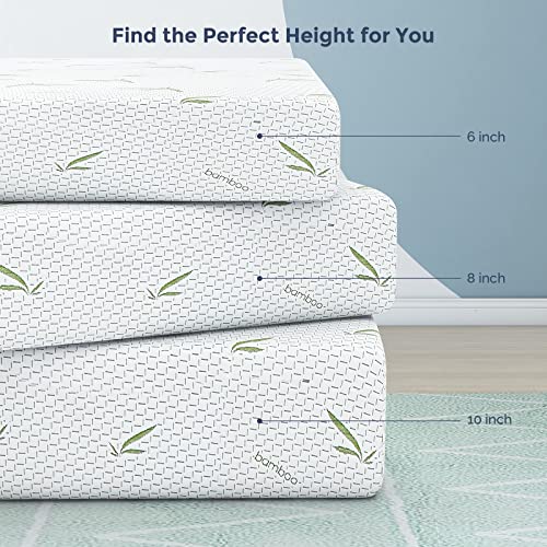 Full Size Mattress for Kids, 6 Inch Full Mattress in a Box with Breathable Bamboo Cover, Green Tea Memory Foam Mattress Made in USA for Bunk Bed, Trundle Bed, Medium Firm, CertiPUR-US Certified