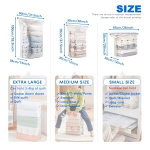 Vacuum Storage Bags, Space Saver Sealer Bags Compressed Closet Organizers and Storage Bags for Bedding, Comforter, Pillows, Towel, Blanket, Clothes Compress Cube No Pumps Needed 3 Pack (Medium-3pcs)