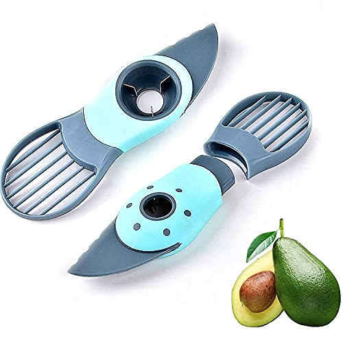 Avocado Slicer 3 in 1 Avocado Peeler Avocado Knife Multifunctional Avocado Cutter Tool with Non Slip Grip Handle Easy to Use (Fruit green)