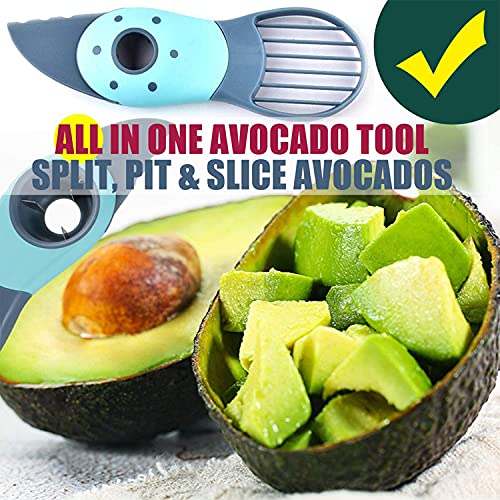 Avocado Slicer 3 in 1 Avocado Peeler Avocado Knife Multifunctional Avocado Cutter Tool with Non Slip Grip Handle Easy to Use (Fruit green)