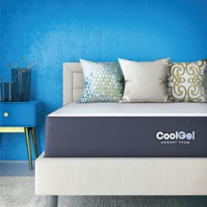 classic brands cool gel ventilated memory foam 10-inch mattress | certipur-us certified | bed-in-a-box, twin xl, white